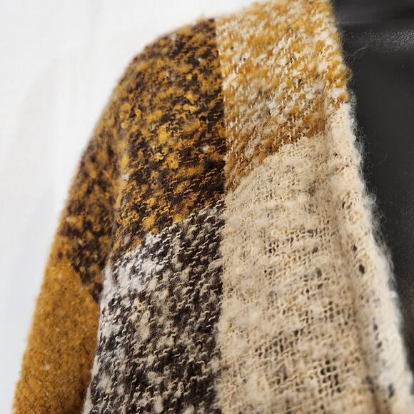 FALLS CREEK Mustard Yellow Brown Cream Tartan Plaid Reverse To Brown Cream Check - Picture 9 of 12